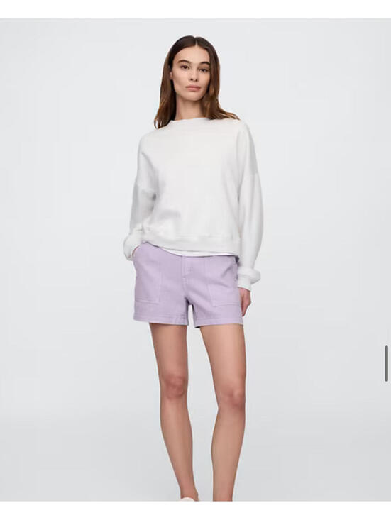 GAP Pants - NWT Gap Pastel Purple High Rise Elastic Denim Utility Shorts XL 4" Inseam